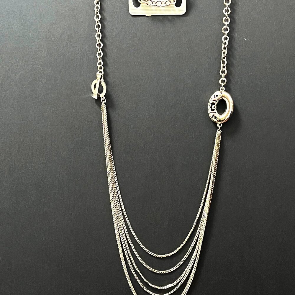 Women Long Sweater Stainless Steel Necklace Length 34 inches